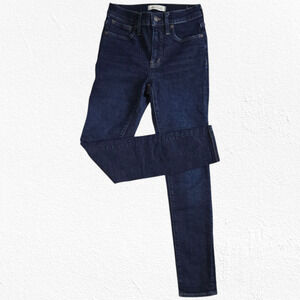 Madewell 9" Dark Wash Stretch Tencel Denim Mid-Rise Skinny Jeans Size 24